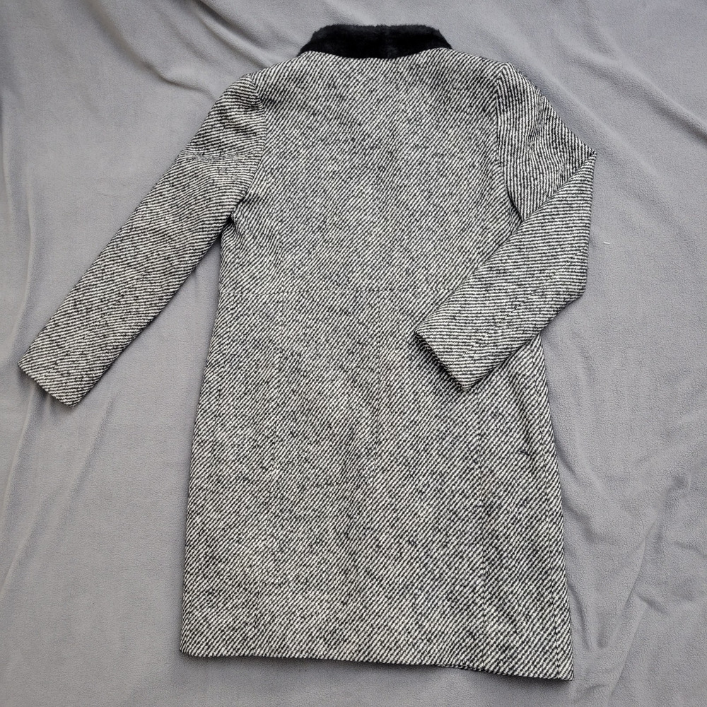Cinzia Rocca Wool Coat Black Striped Size 8 Speckles Elegant Dinner in the City - Picture 15 of 16